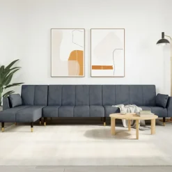 vidaXL L-formad bäddsoffa mörkgrå 275x140x70 cm sammet