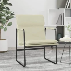 vidaXL Loungestol gräddvit 55x64x80 cm konstläder