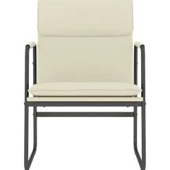 vidaXL Loungestol gräddvit 55x64x80 cm konstläder