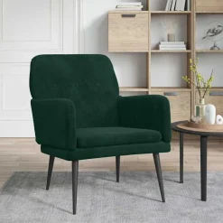 vidaXL Loungestol mörkgrön 62x79x79 cm sammet