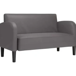 vidaXL Loveseat soffa 110 cm konstläder Grå
