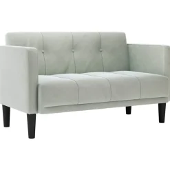 vidaXL Loveseat soffa ljusgrå 111 cm sammet