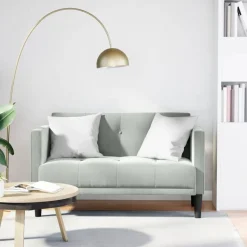 vidaXL Loveseat soffa ljusgrå 111 cm sammet