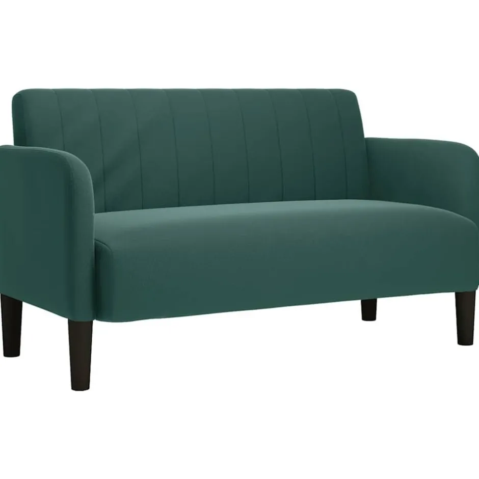 Clearance vidaXL Loveseat soffa 109 cm sammet Mörkgrön