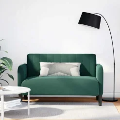 Clearance vidaXL Loveseat soffa 109 cm sammet Mörkgrön