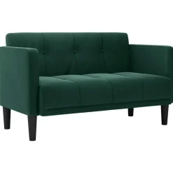 Outlet vidaXL Loveseat soffa 111 cm sammet Mörkgrön