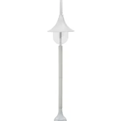 vidaXL Lyktstolpe för trädgård E27 120 cm aluminium vit