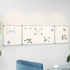 Clearance vidaXL Magnetisk whiteboard hopfällbar 160x40x1,7 cm aluminium
