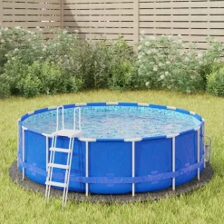 Hot vidaXL Markduk för pool Ø244 cm polyester geotextil Ljusgrå