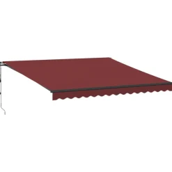 Outlet vidaXL Markis automatiskt infällbar med LEDs 400x350 cm Vinröd