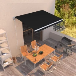 vidaXL Markis automatiskt infällbar 300x250 cm antracit