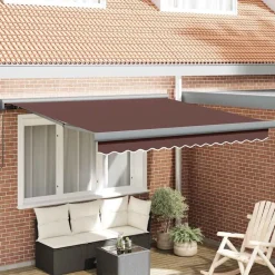 Hot vidaXL Markis manuellt infällbar 300x250 cm Brun
