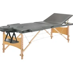 vidaXL Massagebänk med 3 zoner träram antracit 186x68 cm