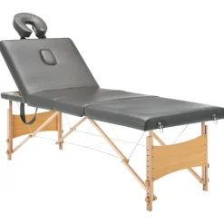 Hot vidaXL Massagebänk med 4 zoner träram 186x68 cm Antracit