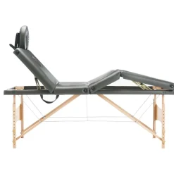 Hot vidaXL Massagebänk med 4 zoner träram 186x68 cm Antracit