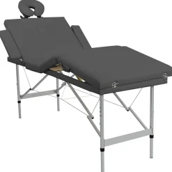 vidaXL Massagebänk med 4 zoner aluminiumram 186x68 cm Antracit