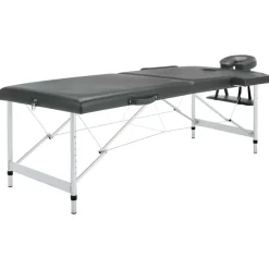 Best vidaXL Massagebänk med 2 zoner aluminiumram 186x68 cm Antracit