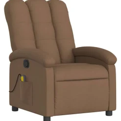 vidaXL Massagefåtölj brun tyg
