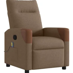 vidaXL Massagefåtölj tyg Brun