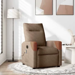 vidaXL Massagefåtölj tyg Brun