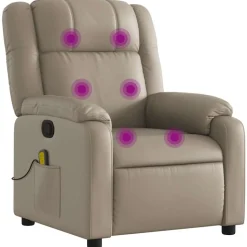vidaXL Massagefåtölj cappuccino konstläder