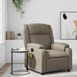vidaXL Massagefåtölj cappuccino konstläder