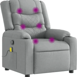 Sale vidaXL Massagefåtölj tyg Ljusgrå
