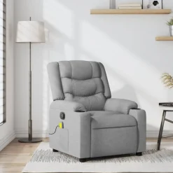 Sale vidaXL Massagefåtölj tyg Ljusgrå