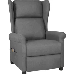Best vidaXL Massagefåtölj tyg Ljusgrå