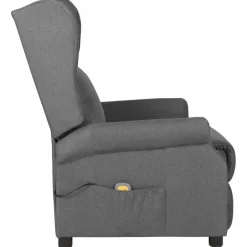Best vidaXL Massagefåtölj tyg Ljusgrå