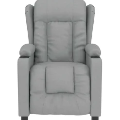 vidaXL Massagefåtölj tyg Ljusgrå