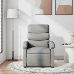 New vidaXL Massagefåtölj tyg Ljusgrå