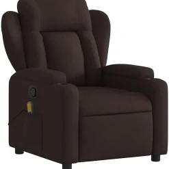 vidaXL Massagefåtölj mörkbrun tyg