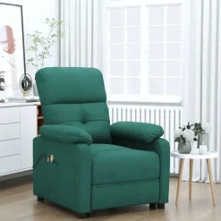 vidaXL Massagefåtölj mörkgrön tyg