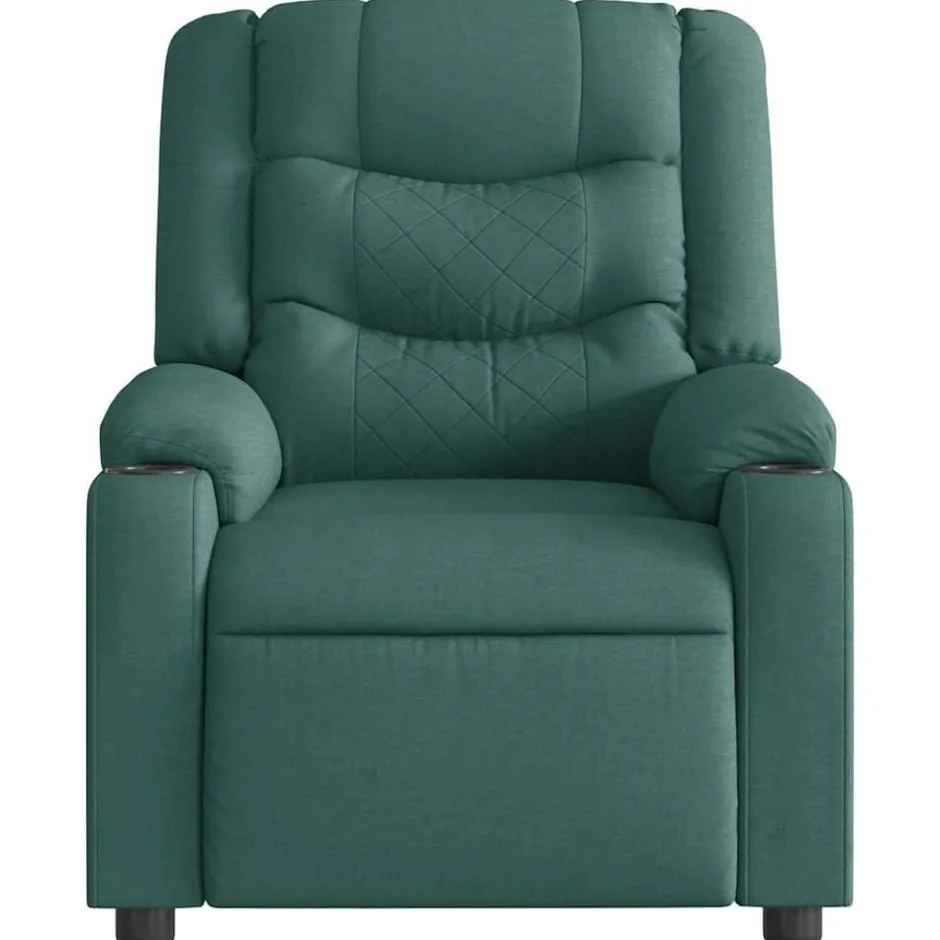 New vidaXL Massagefåtölj tyg Mörkgrön