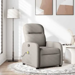 Best vidaXL Massagefåtölj tyg Taupe