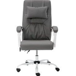 vidaXL Massagekontorsstol grå konstläder