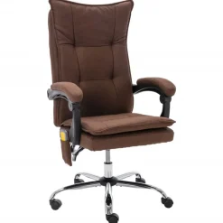 Outlet vidaXL Massagekontorsstol tyg Brun