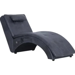 Clearance vidaXL Massageschäslong med kudde konstmocka Grå