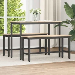 Best vidaXL Matbänk 100 x 32,5 x 49 cm Massivt furuträ Naturfärg