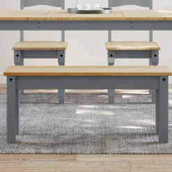 Clearance vidaXL Matbänk PANAMA 105x30x45 cm massiv furu Grå