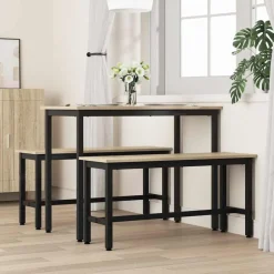 New vidaXL Matbänk Sonoma-ek 100 x 32,5 x 48,5 cm Konstruerat trä och stål Sonoma ek