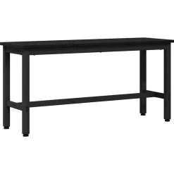Hot vidaXL Matbänk 100 x 32,5 x 48,5 cm Konstruerat trä och stål Svart ek