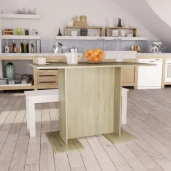 vidaXL Matbord sonoma-ek 110x60x75 cm konstruerat trä