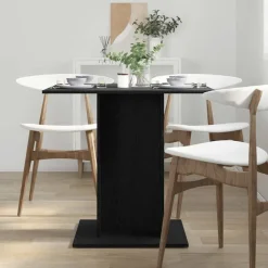 vidaXL Matbord svart ek 80x80x75 cm konstruerat trä