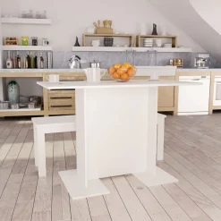 Discount vidaXL Matbord 110x60x75 cm konstruerat trä Vit