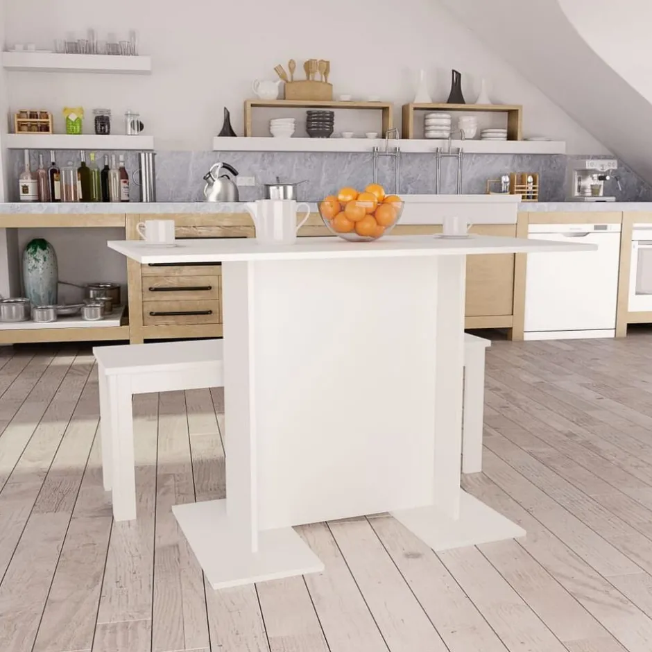Discount vidaXL Matbord 110x60x75 cm konstruerat trä Vit