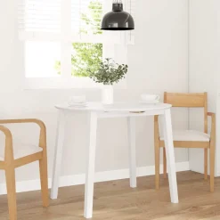 New vidaXL Matbord t massivt trä gummi Vit