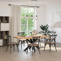 Discount vidaXL Matbordsben spindelformad 120x68x(72-73) cm stål Svart