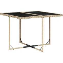 Clearance vidaXL Matgrupp för trädgården med dynor 5 delar konstrotting Beige